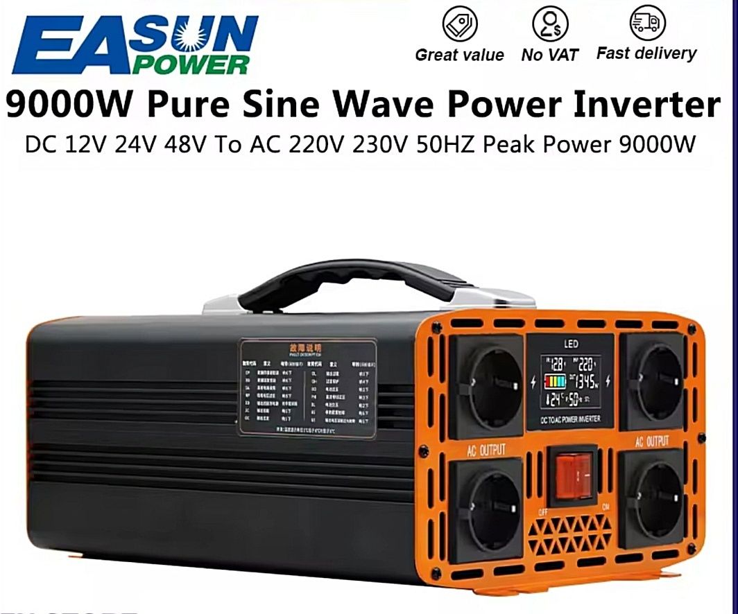 Інвертор 9000 W пік, 3500 W номінальна потужність, 12 V