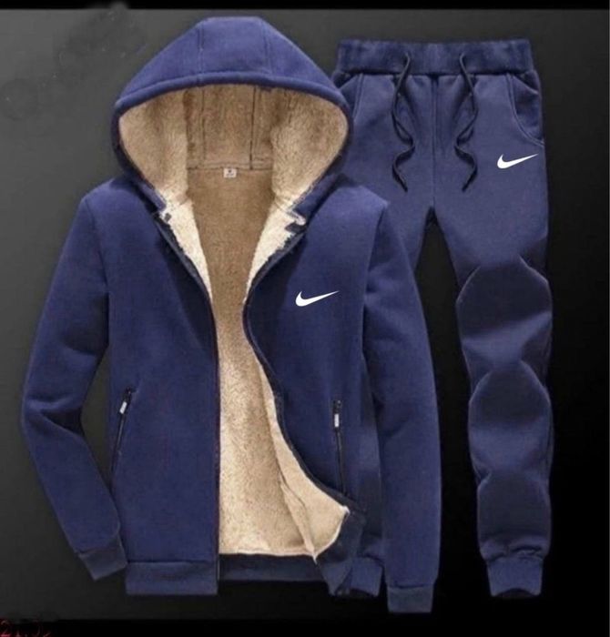 Мужской зимний костюм на меху NIKE трехнитка на флисе кофта и штаны