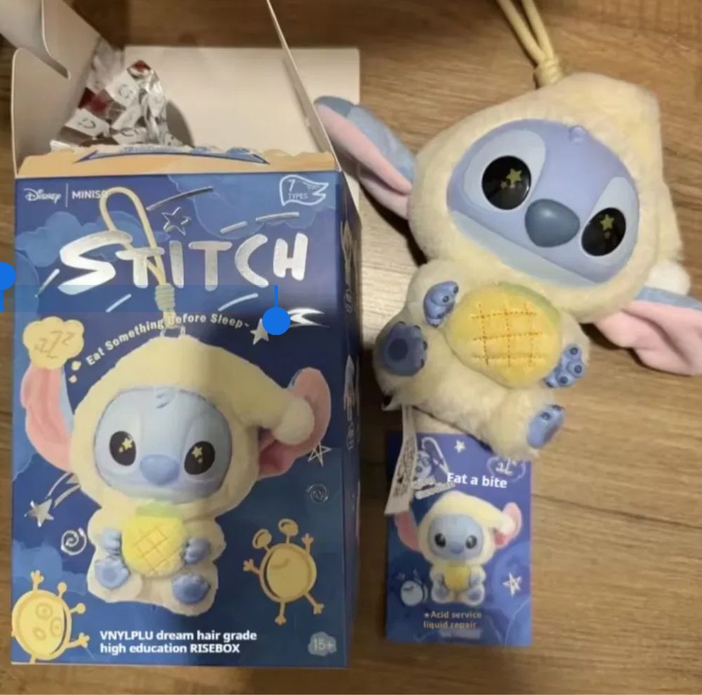 Іграшка фігурка-брелок Стіч Stitch Лабубу 15см, колір - сюрприз