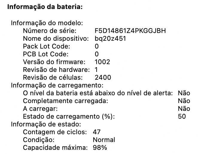 MacBook Pro 13" (M1, 2020) — bateria praticamente nova
