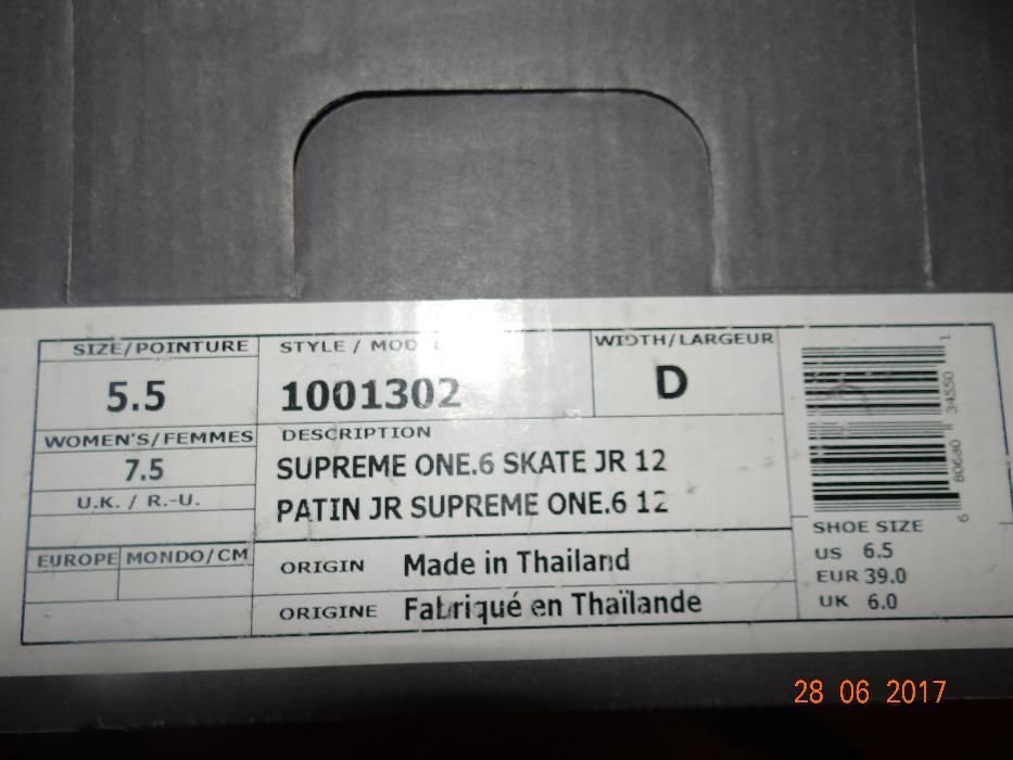 Новые коньки BAUER Supreme One.6 / JR 12 / 5.5 D Без торга!