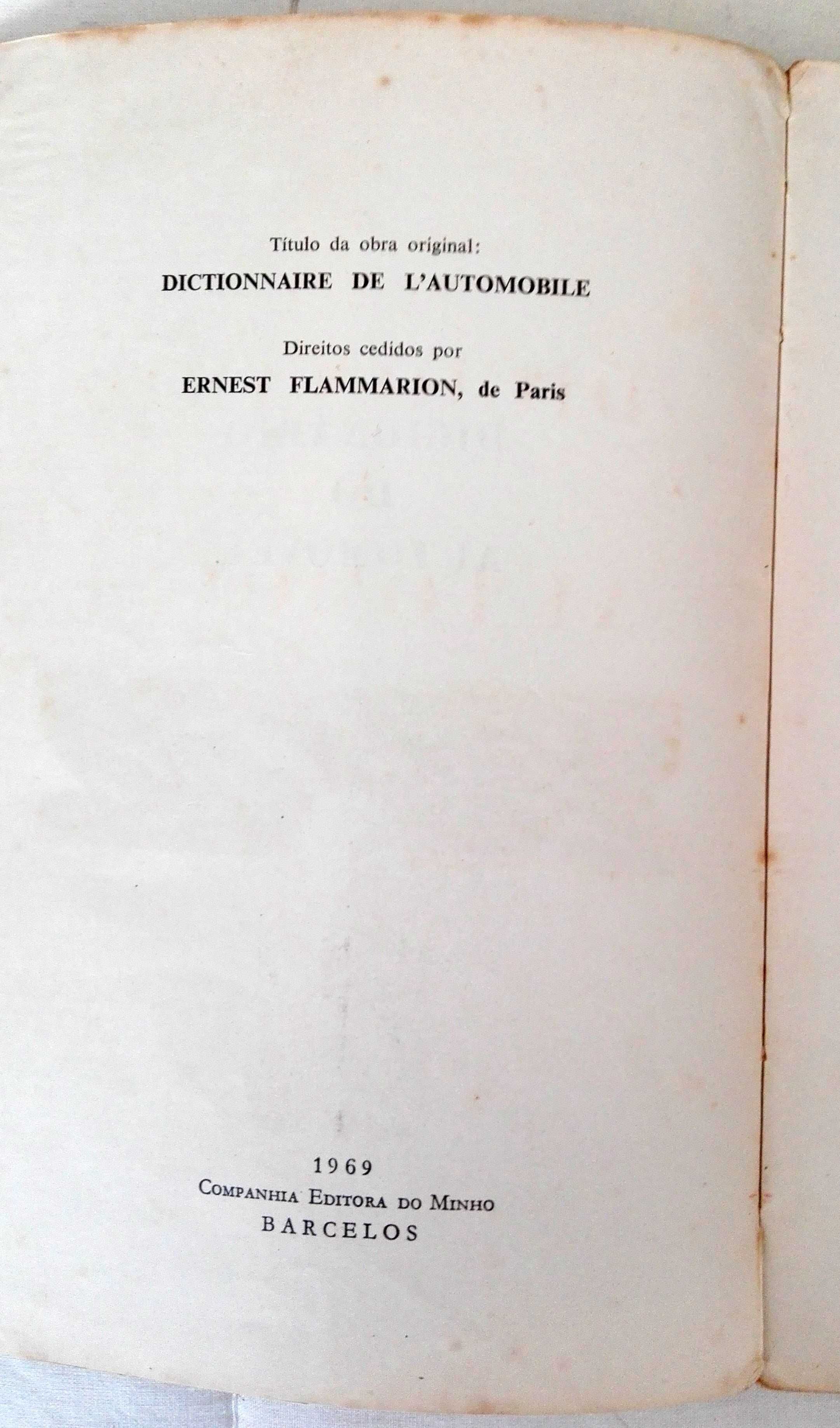 Livro Dicionário do Automóvel (mui antigo)