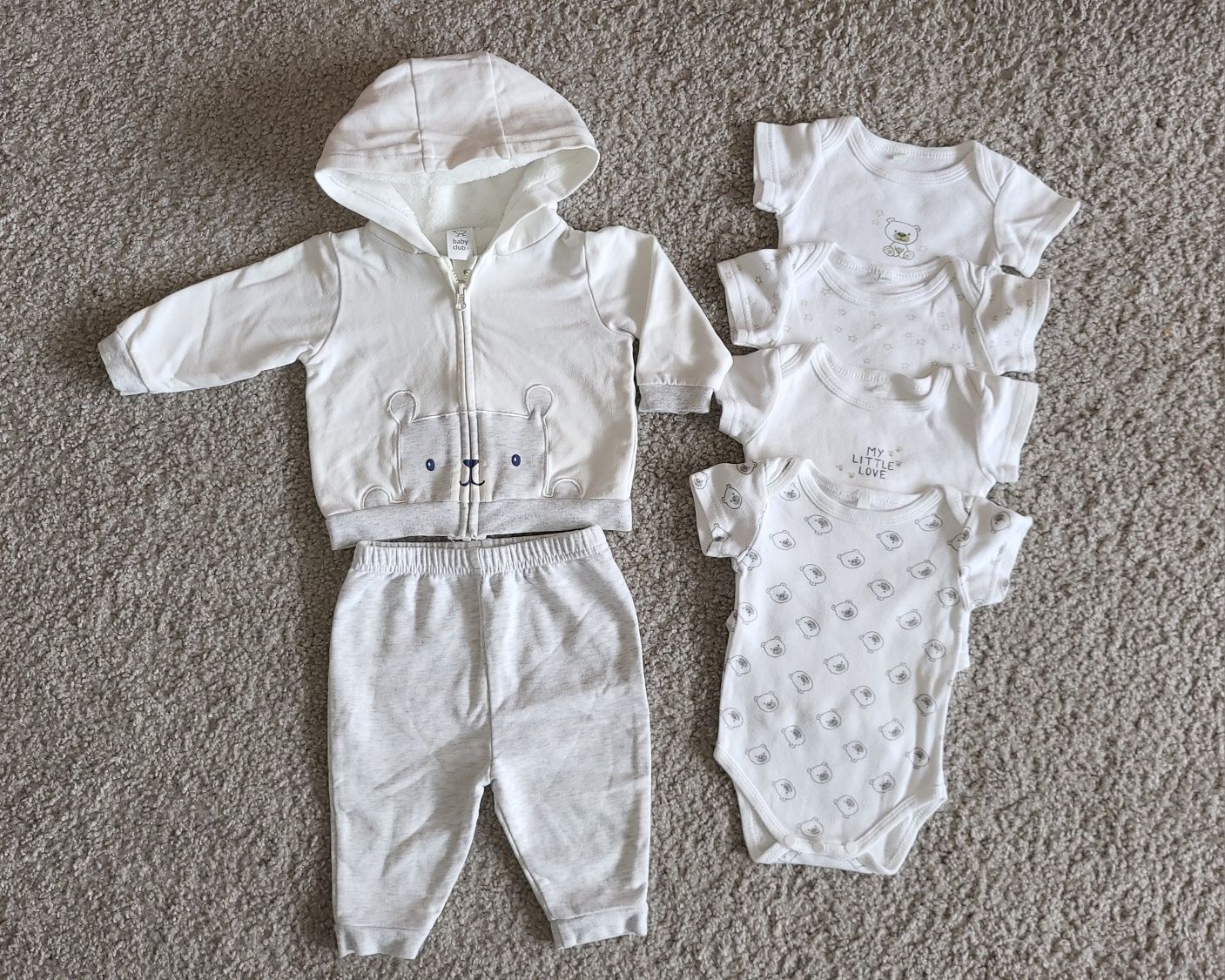 62 zestaw paczka dres dresik body bodziaki c&a miś