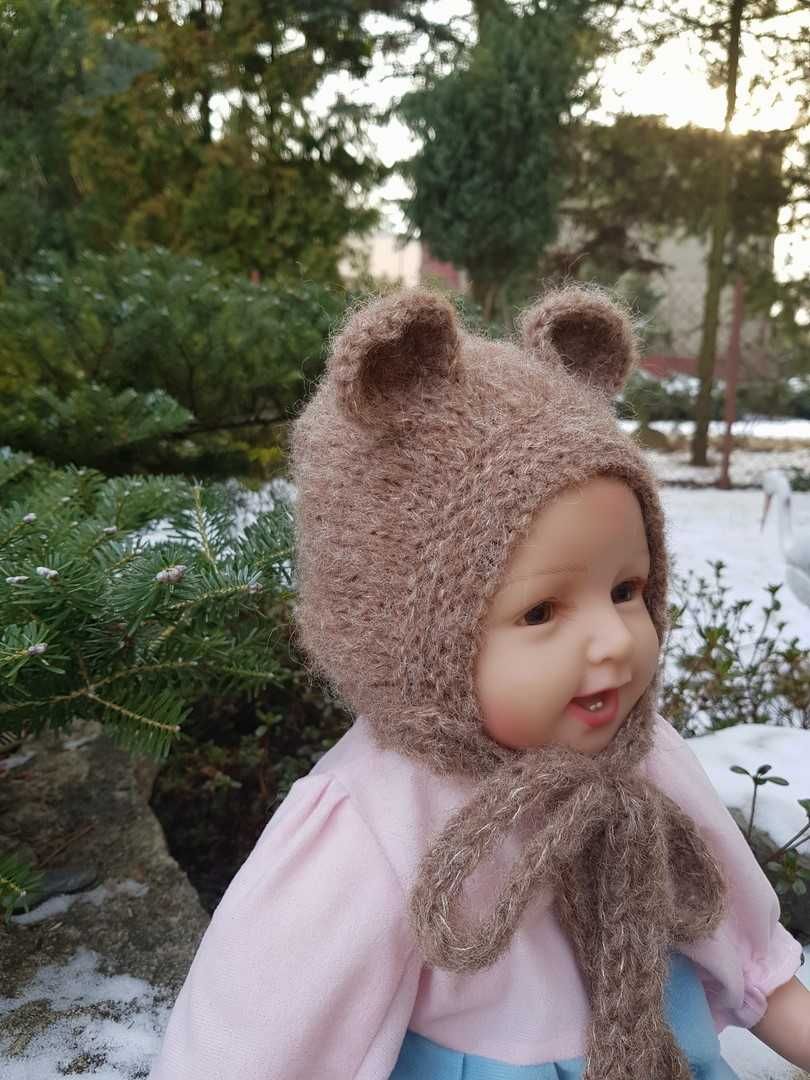 Czapka 40/42 Mis Brązowy ciepła czapka dla dziecka