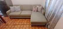 Sofa- cama com chaise longe 3 lug.