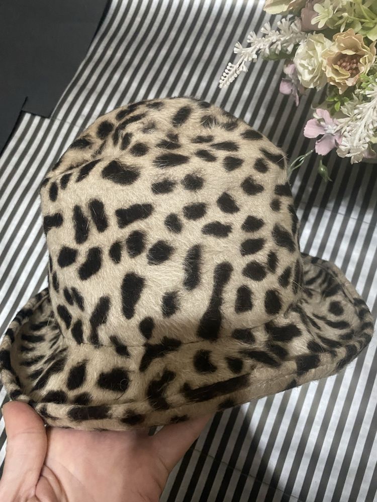 Шляпа леопардовая шляпа большой размер шляпа Англия ретро винтаж