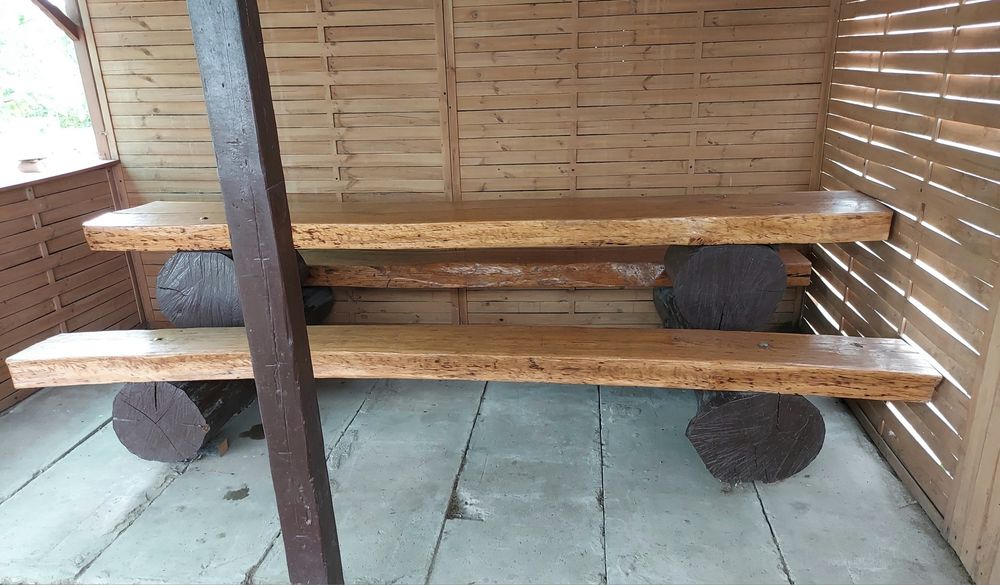 Ława ławostół drewniany dębowy