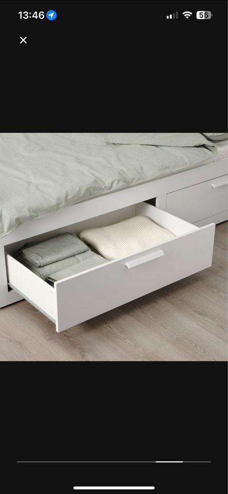 Cama brimnes indiv/dupla c/2 gav, branco