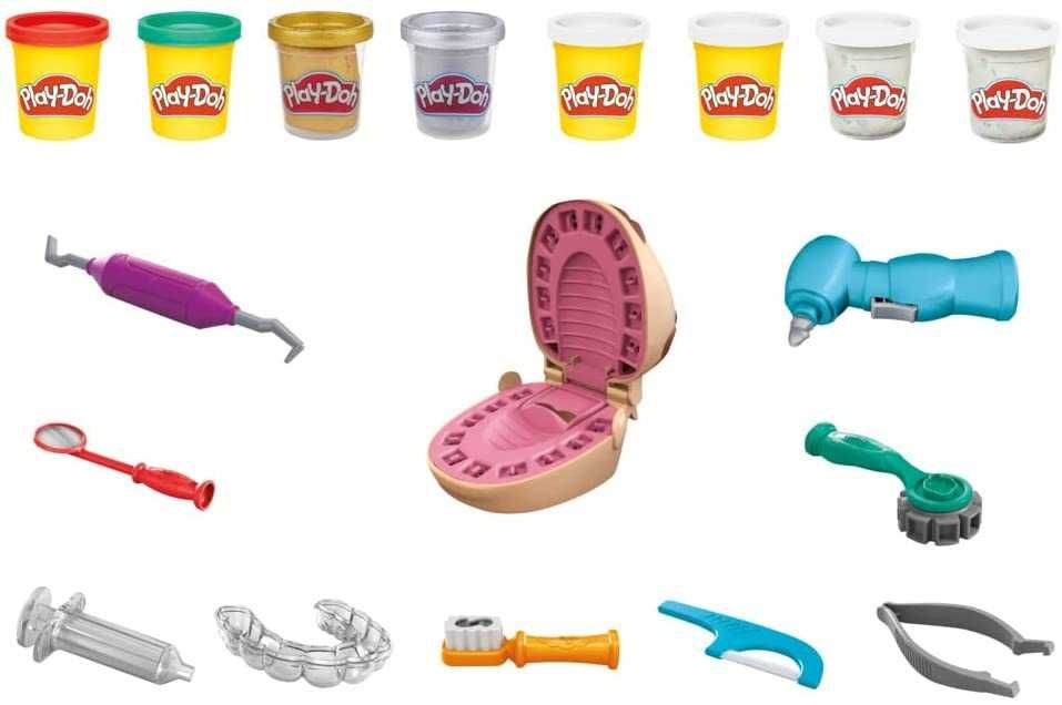 Play-Doh набор для лепки. Плей-До Мистер Зубастик с золотыми зубами