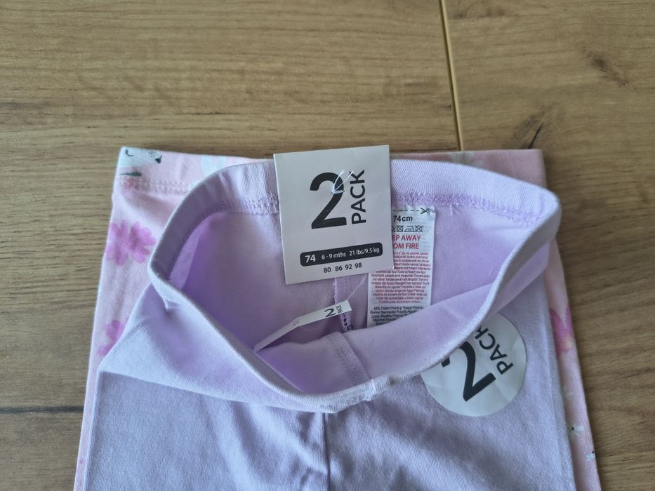 Zestaw 2 szt legginsy niemowlęce NOWE rozmiar 74