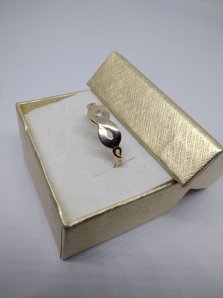 Złoty pierścionek z nieskończonością złoto 585 R14   154