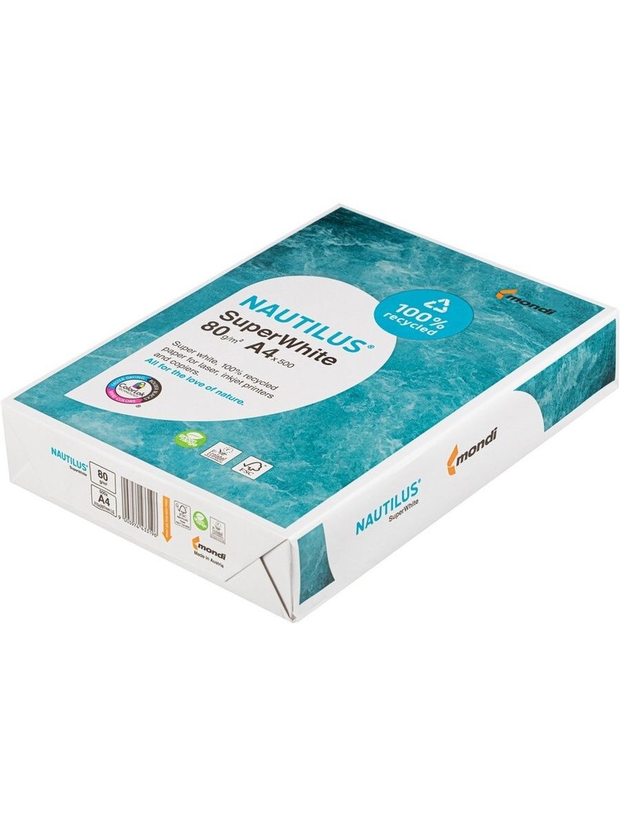 Офисная бумага NAUTILUS SUPER WHITE А4, 80 г/м2, 500 листов