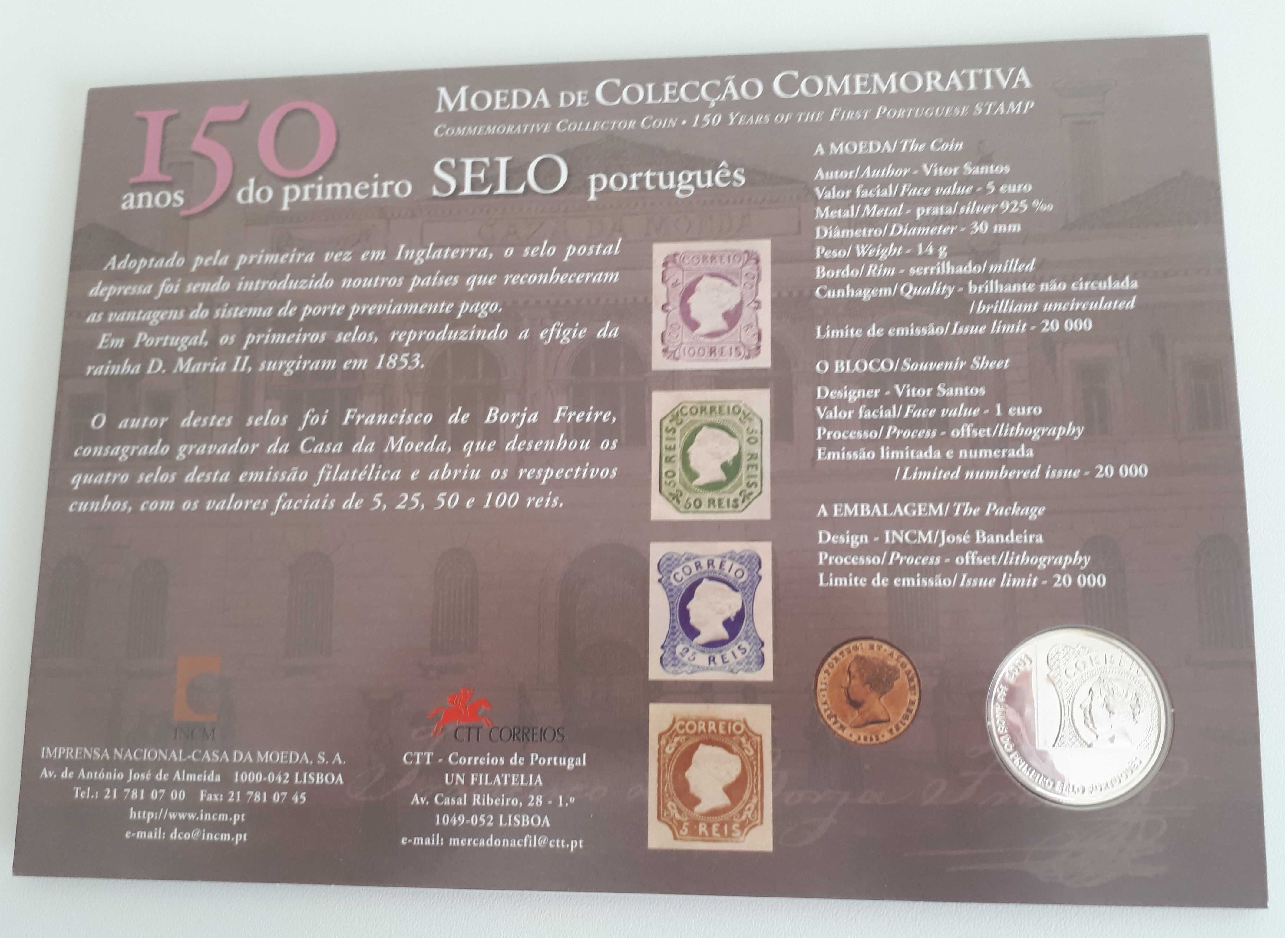 Moeda 5€ "Primeiro Selo Postal"