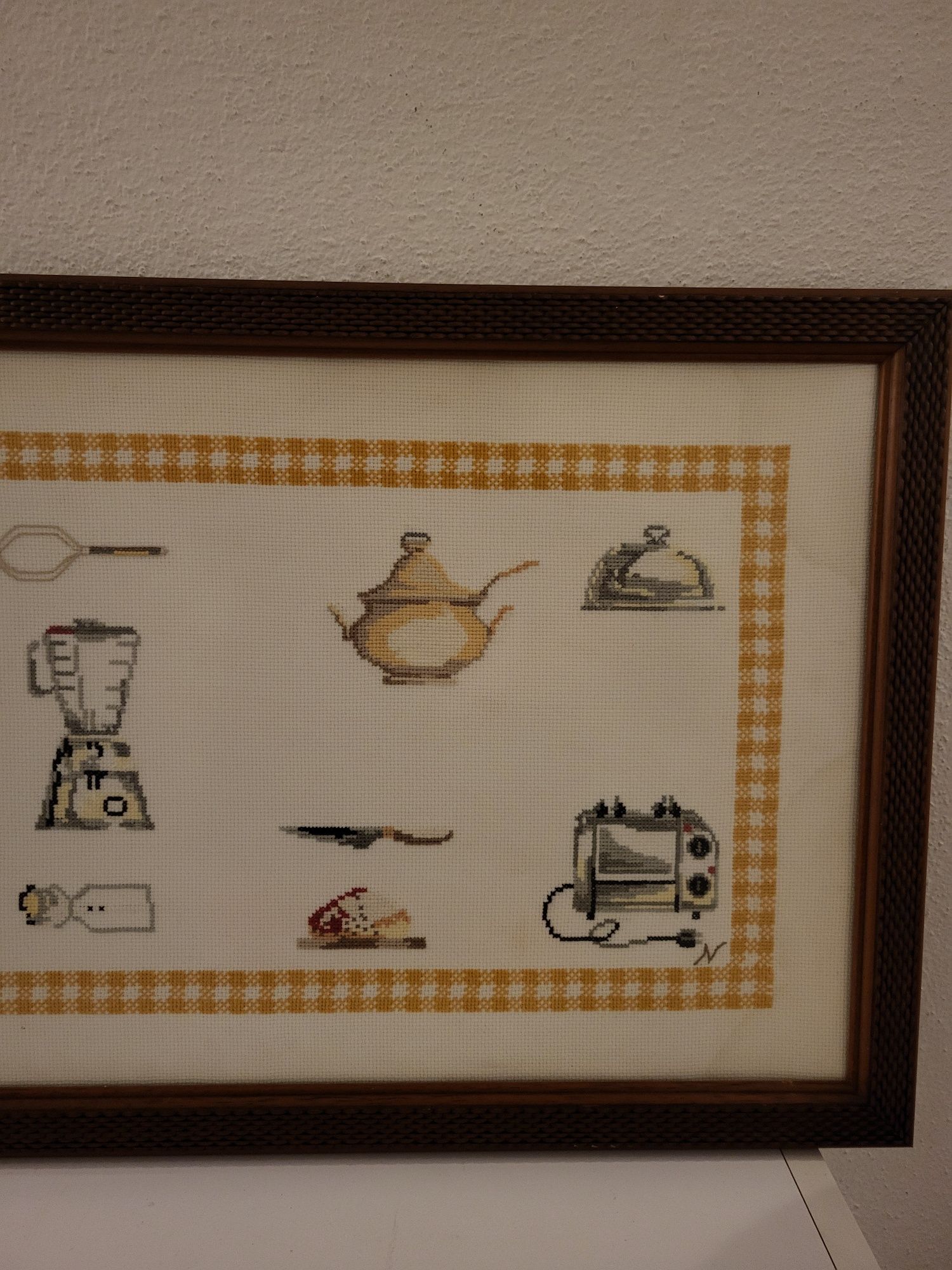 Quadro cozinha ponto cruz.