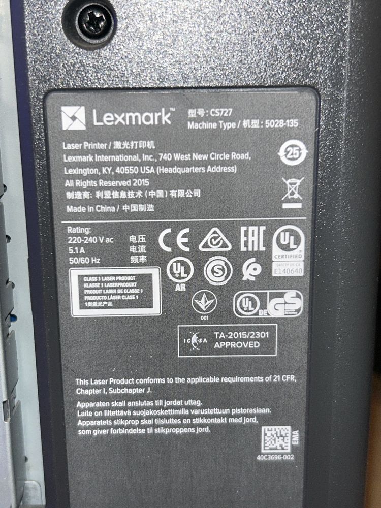 Profesionalna Drukarka Lexmark CS727