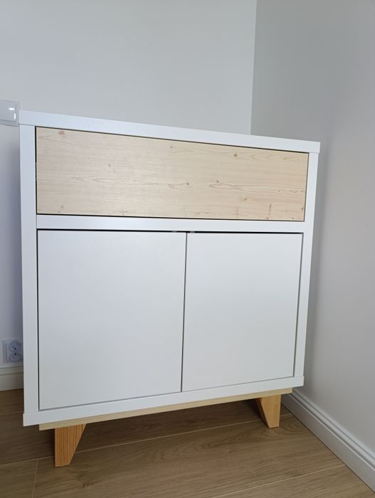 Łóżeczko 140x60 + komoda Klupś Lydia drewno sosna białe gratis materac
