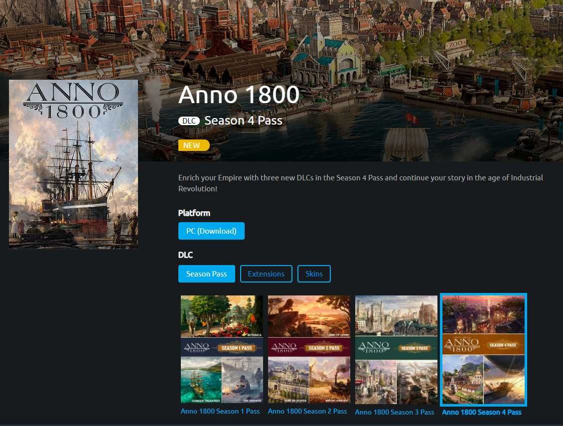 Anno 1800: Complete Edition + Season 4 Pass ОФФЛАЙН для ПК