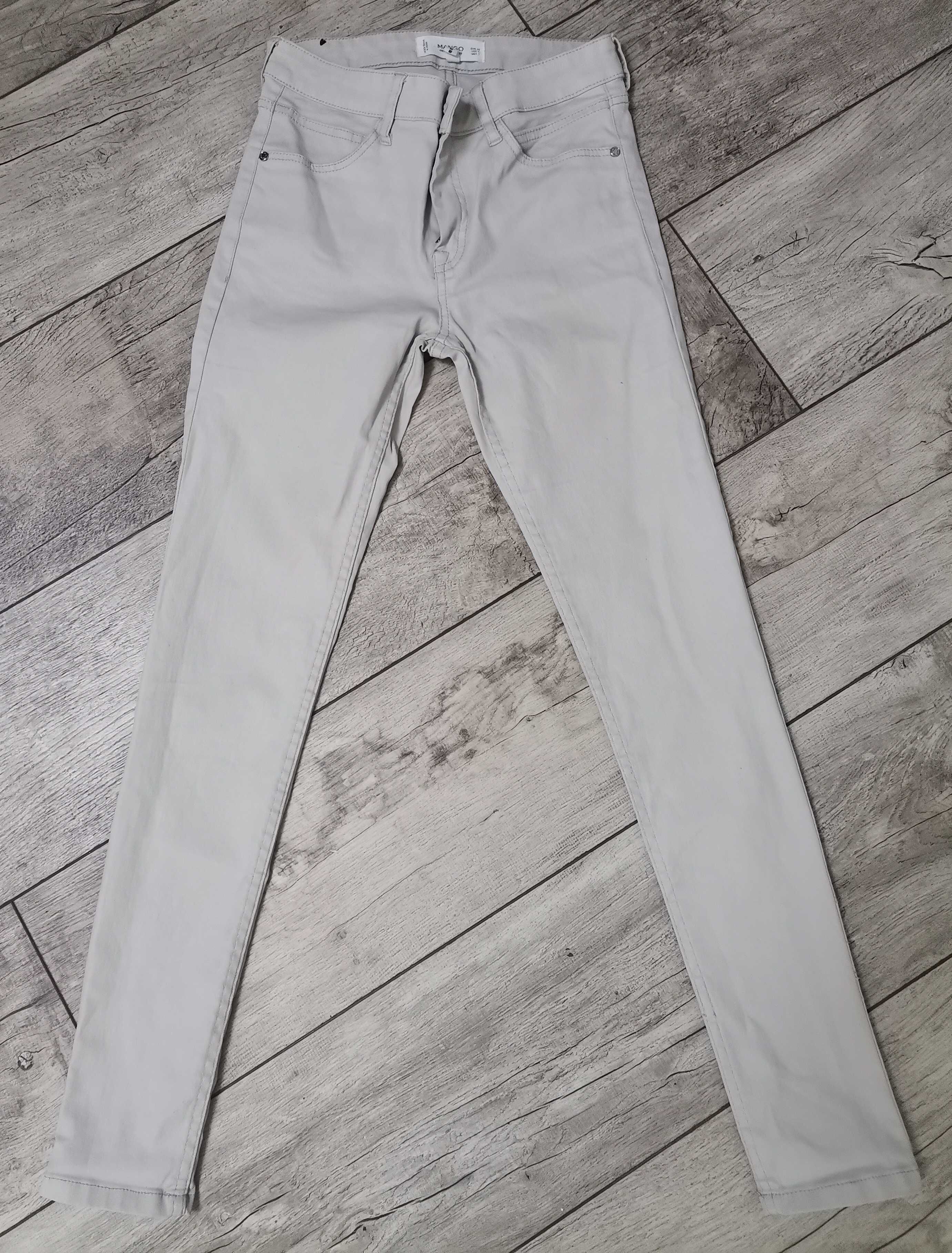 Siwe woskowane spodnie Mango r. XS/34