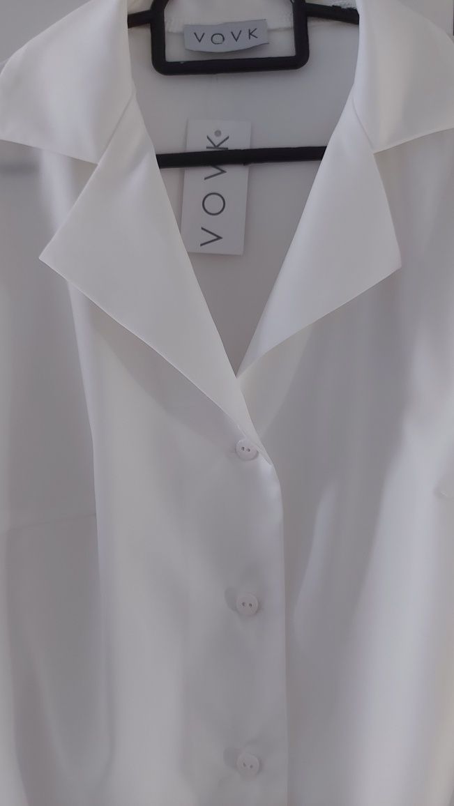 Блуза белая, Vovk, классика, повседневная