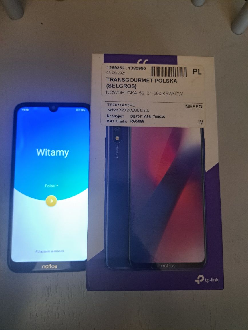 Smartfon Neffos X20 2GB RAM 32GB Wbudowana pamięć