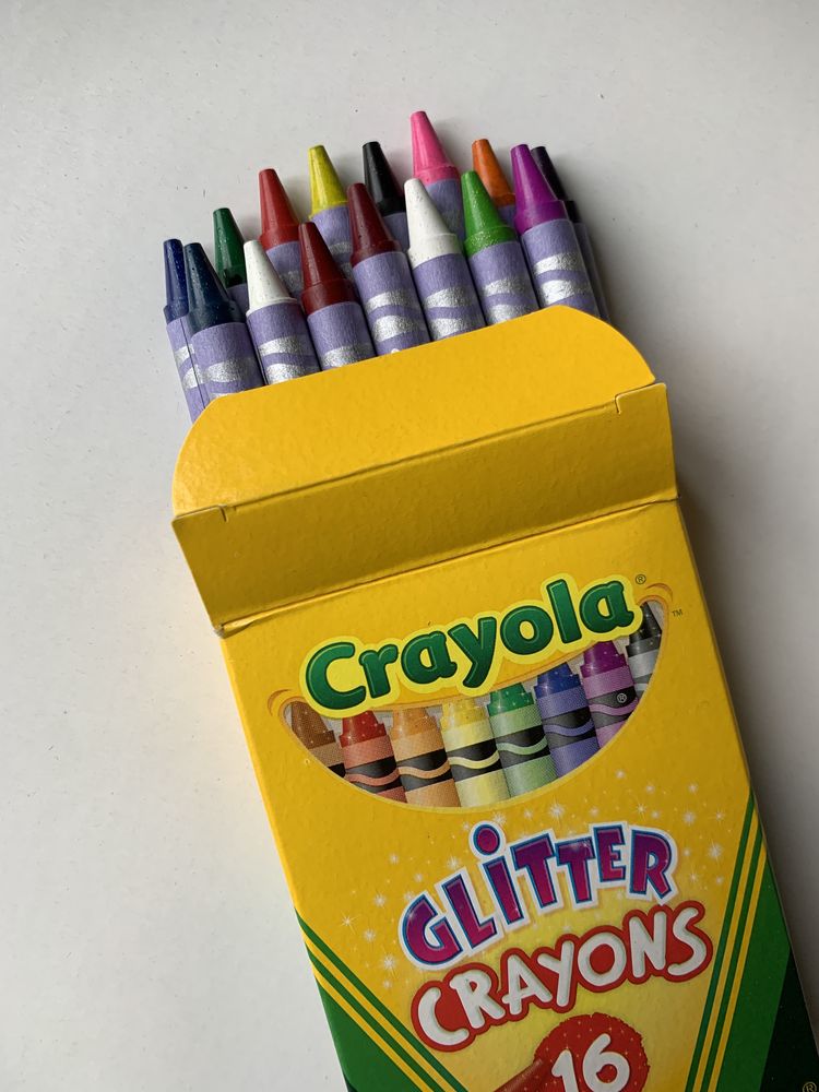 Блестящие восковые мелки Crayola Glitter Crayons 16