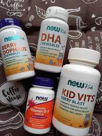 Детские дитячі вітаміни пробіотик омега кальцій DHA Д D3 Now Foods