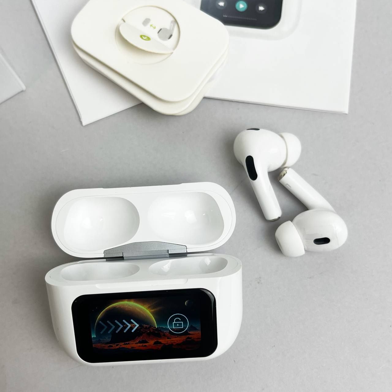 Купити безпровідні Bluetoothі навушники AirPods Pro 2 здисплеєм ХІТ202