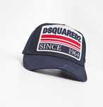 CZAPKA Z DASZKIEM DSQUARED2 granatowa haftowane logo uniwersalny