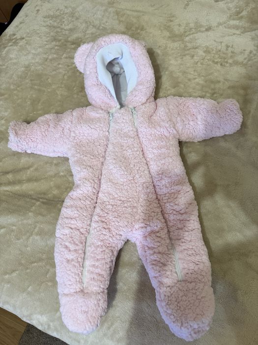 Хутряний комбінезон Тедді для новонароджених, рожевий