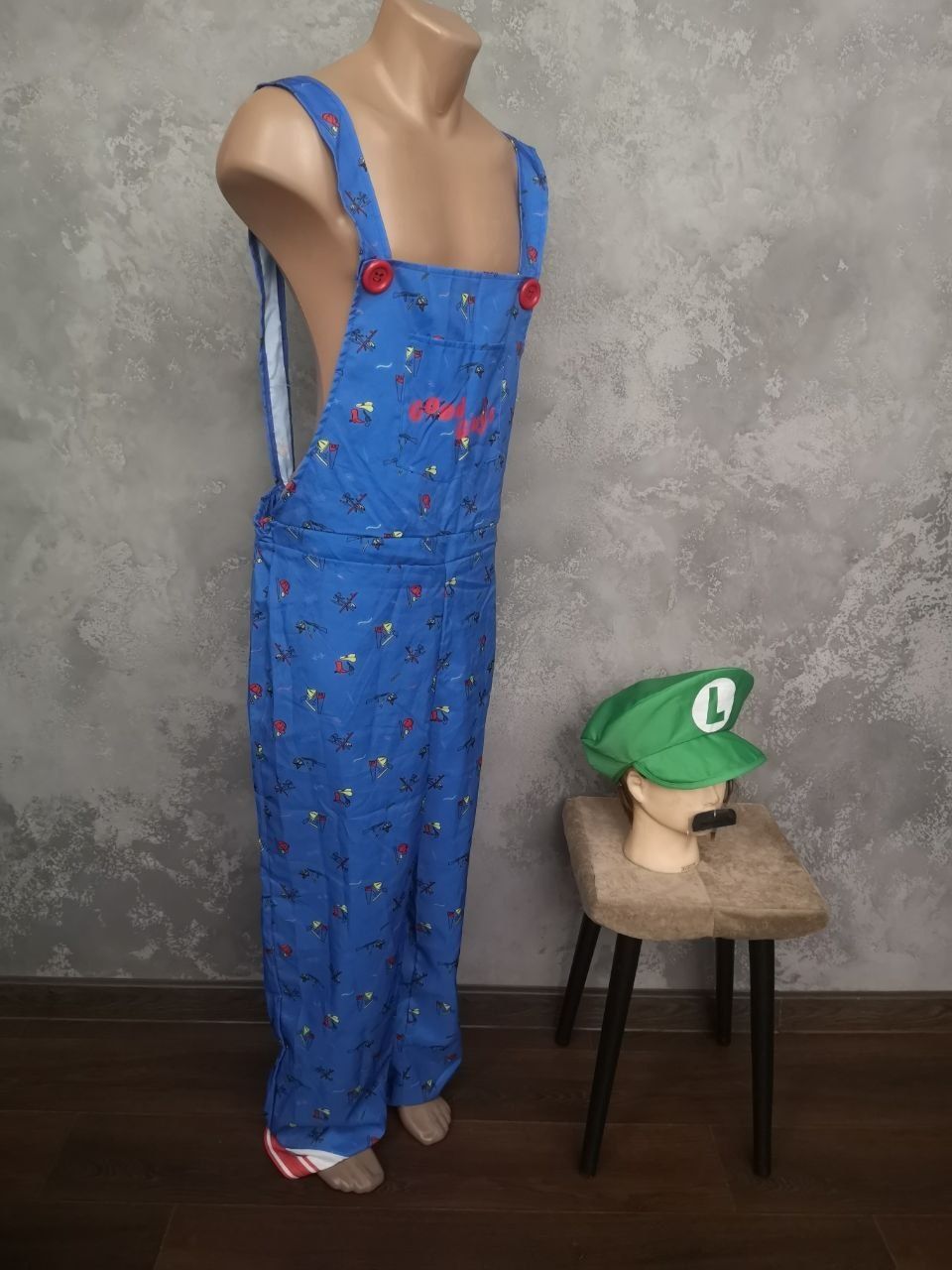 Карнавальний костюм Луїджі Супер Маріо Super Mario косплей кепка вуса