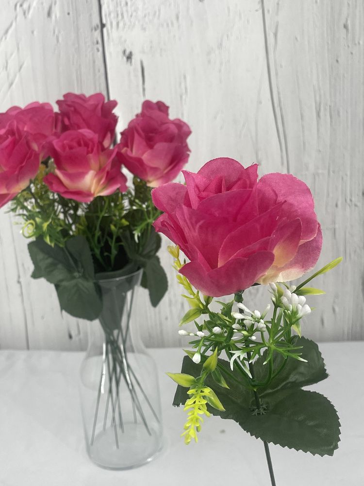 Róża pik z dodatkami, 12 szt - kolory kwiaty sztuczne