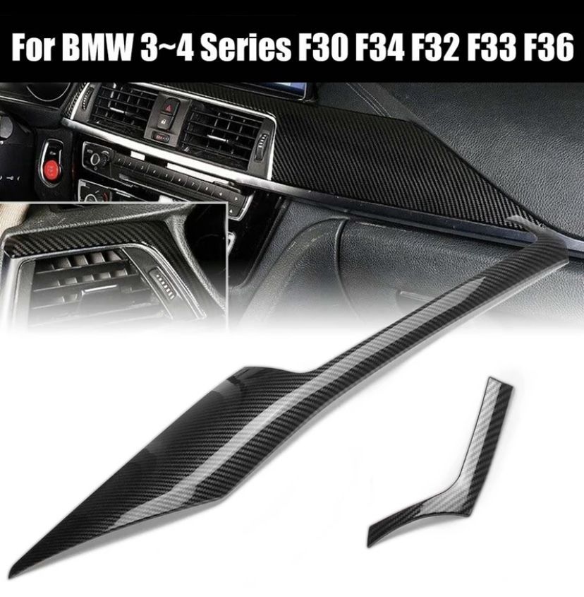 Накладка на панель carbon и piano black bmw F30 F31 F32 F33 F34 F36