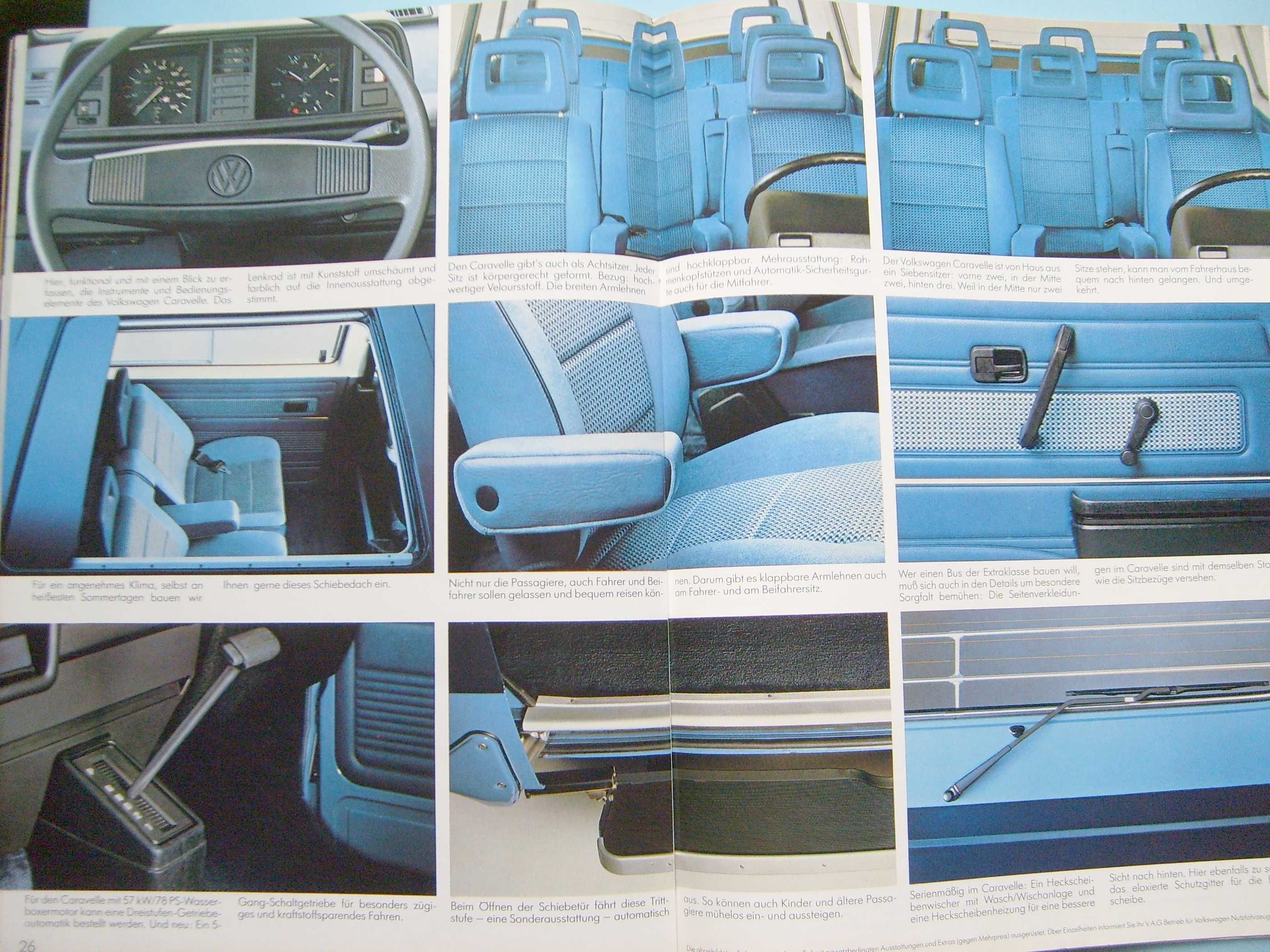 Volkswagen T3 '83 Transporter Bus Kombi Caravelle prospekt 42 str. BDB