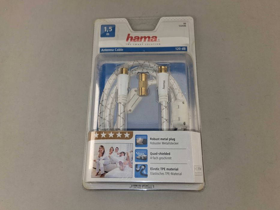 N170 Kabel Antenowy Hama 1,5 m 120 dB Quad-Shielded HDTV