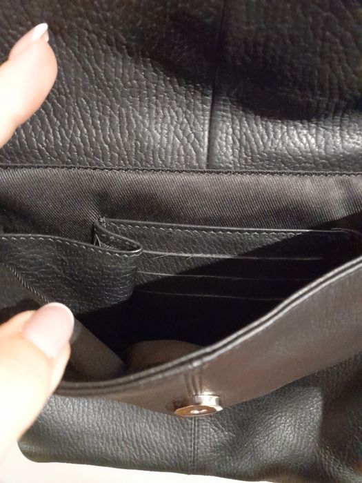 Чорна шкіряна сумка-тоут hand made Greenland