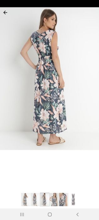 Długa sukienka w kwiaty maxi
