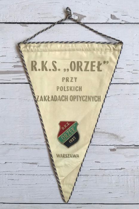 Stary Materiałowy Proporczyk R.K.S. Orzeł 1922 Warszawa Mega Unikat !