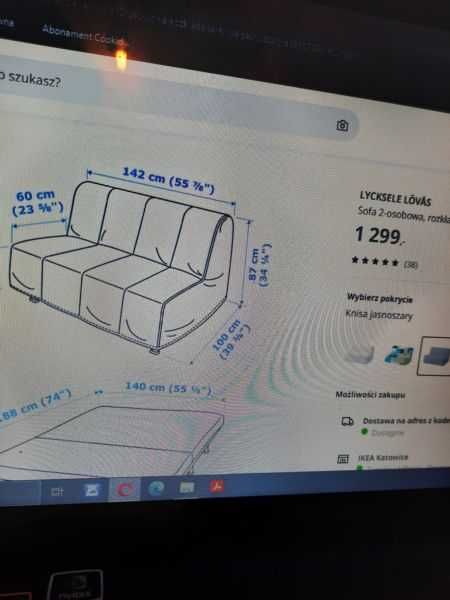 IKEA pokrycie sofy LYCKSELE