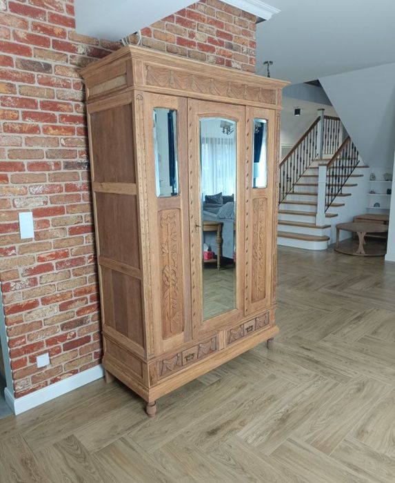 Stara dębowa szafa antyk lite drewno