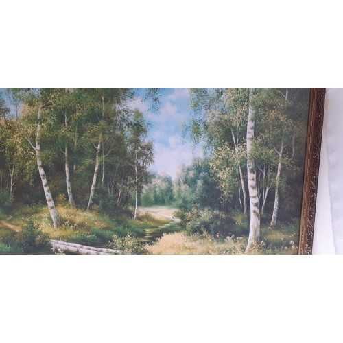 Картина Березы у реки. Фотопринт