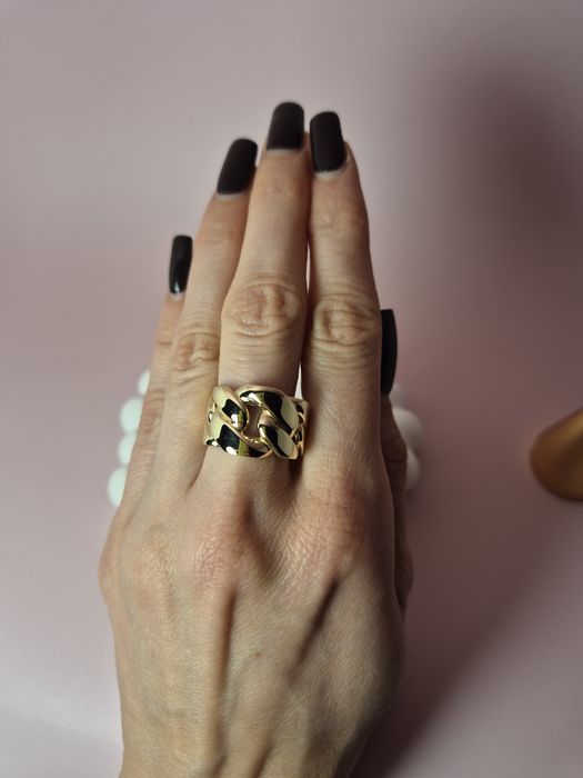 Złoty pierścionek gładki pancerka szeroki r. 15 p. 585