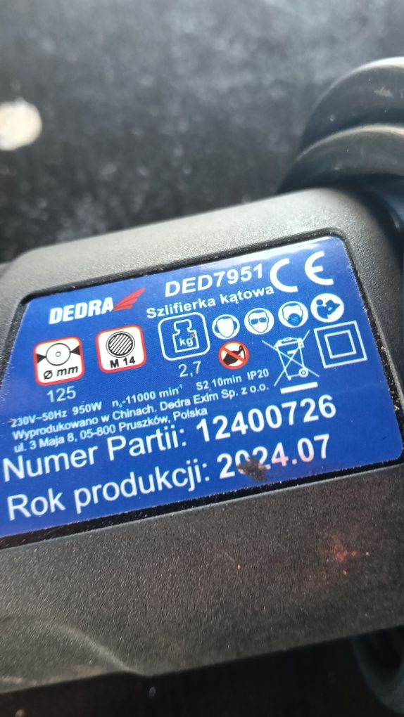 Szlifierka kątowa gwarancja