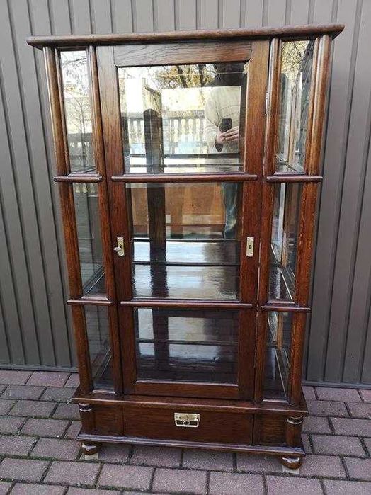 Witryna Serwantka Dębowa Unikat Politura Stara Antyk Po Renowacji