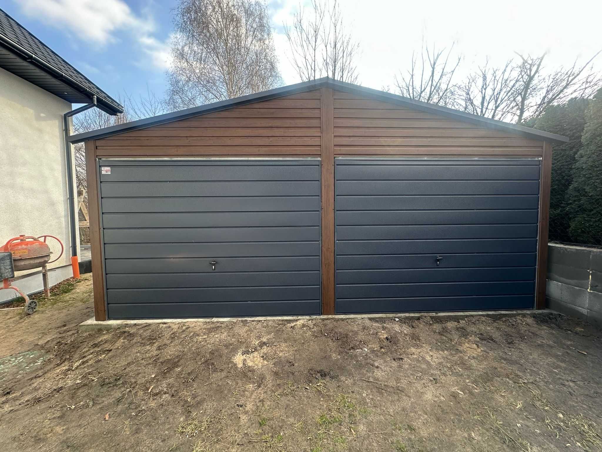 Garaż blaszak 6x5 dwuspad automat Wiata blaszana Producent Garaże 7x5