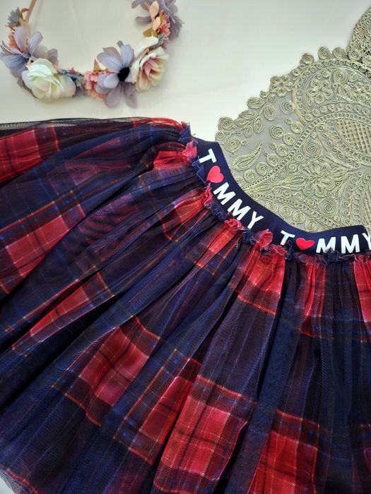 Tommy Hilfiger! Niepowtarzalna spódnica dekoracyjna guma tiul 104-110