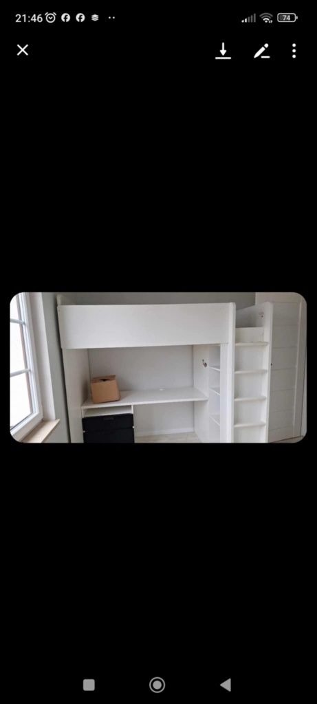 Łóżko na antresoli ikea smastad