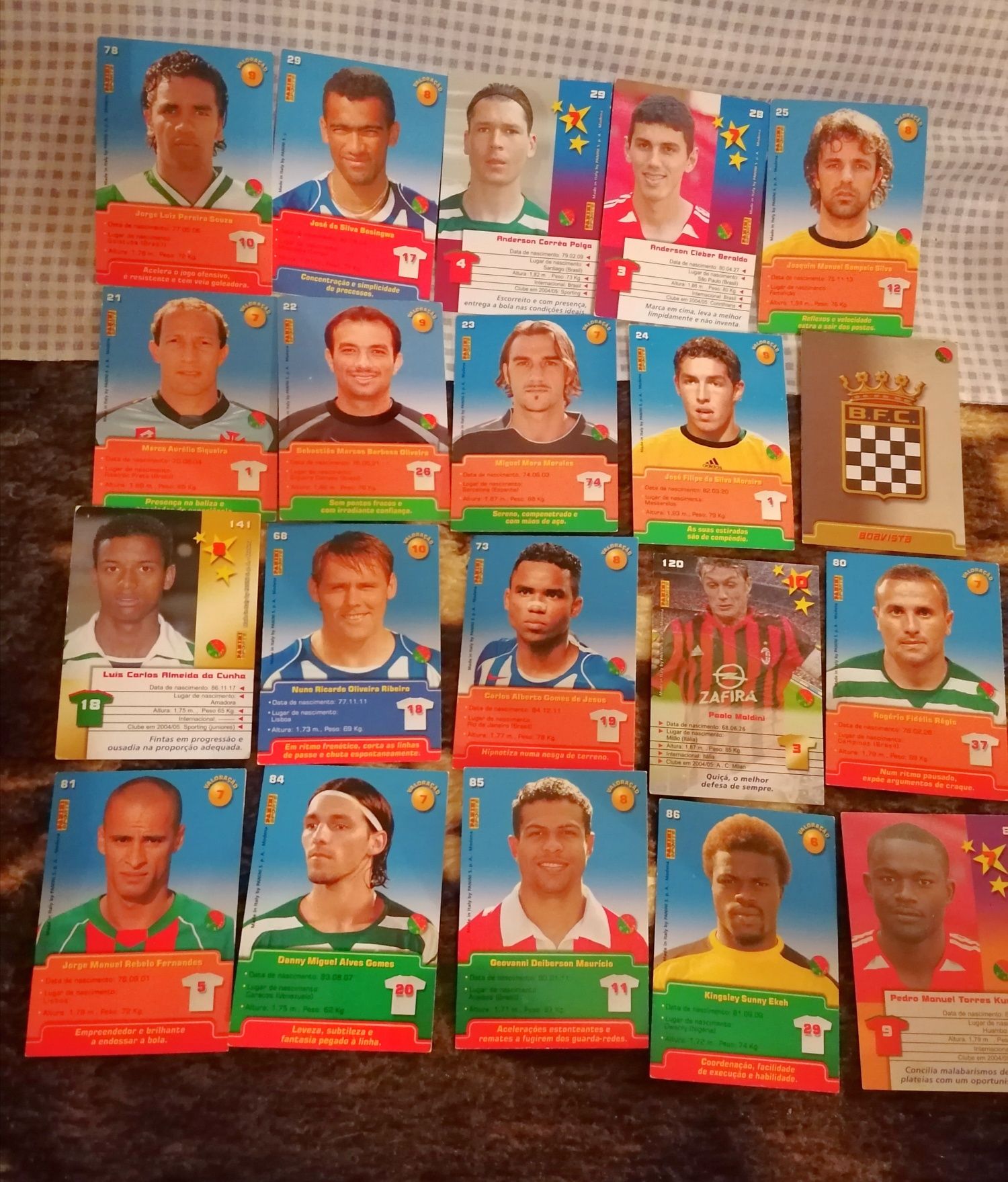 15 cromos colecção Panini Sports