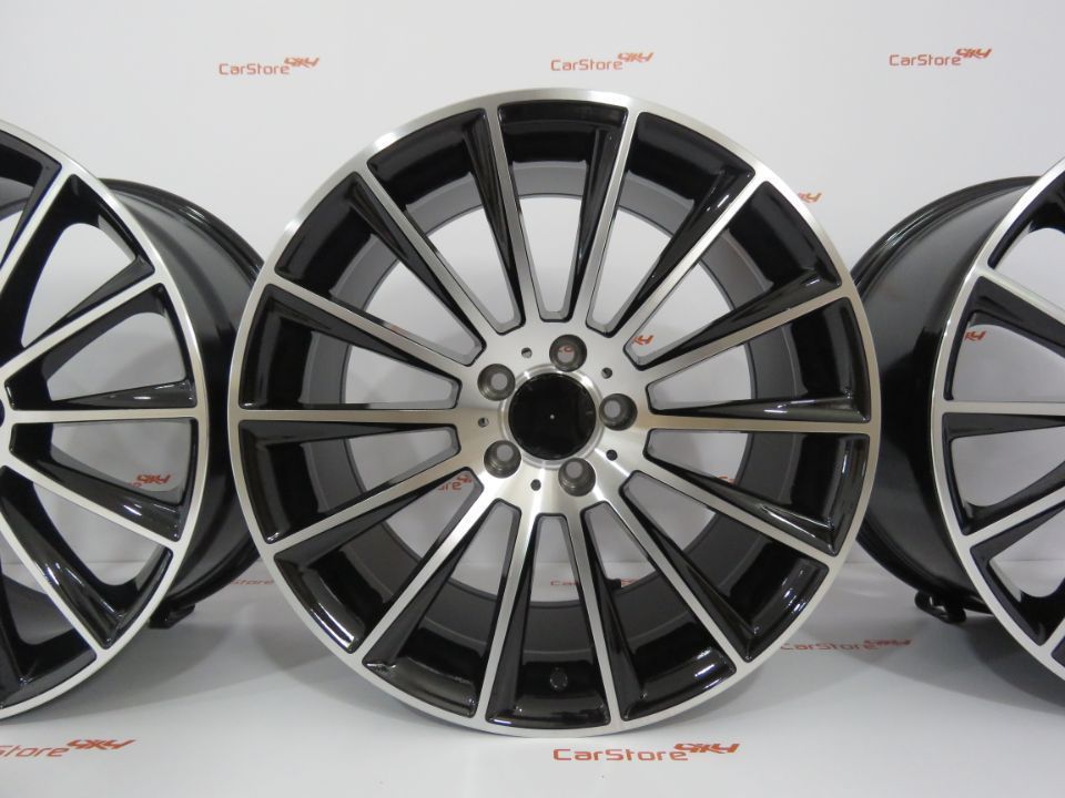 Jantes Look Mercedes Turbine 18x7.5 ET44 + 8.5 ET33 5x112 Black Machin