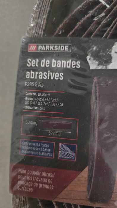 PARKSIDE PSBS 5 A1, Zestaw papierów ściernych 10 el. w opakowaniu.