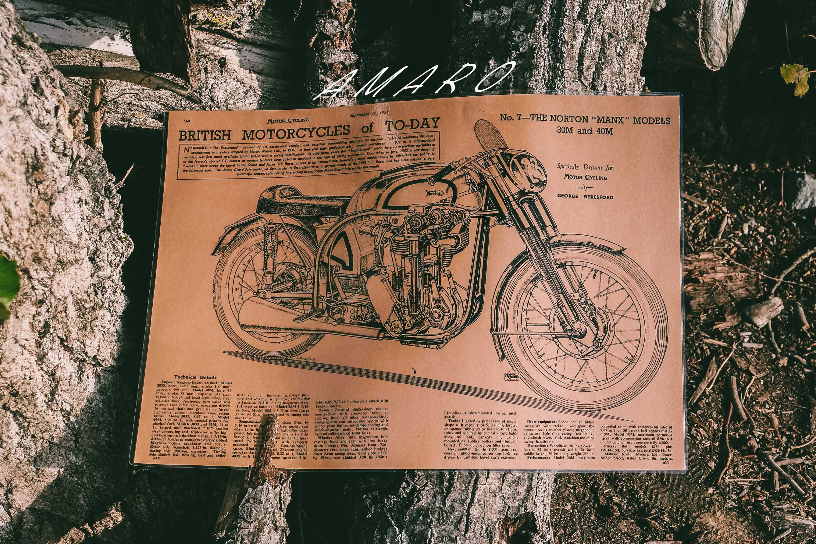 Poster Moto Norton Cafe Racer A3 (Plastificado) | NOVO